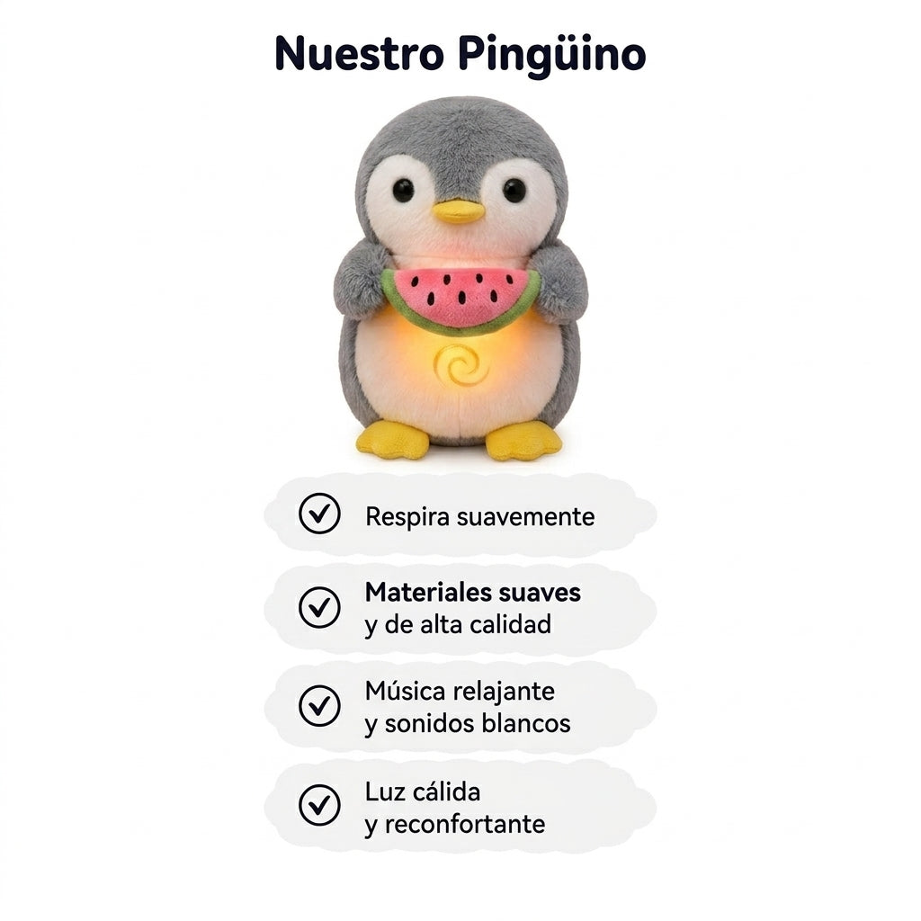 Pinguino Peluche Tranquilizante que respira