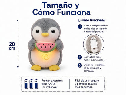 Pinguino Peluche Tranquilizante que respira