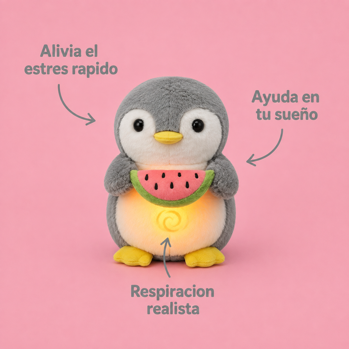 Peluche Tranquilizante que respira Pinguino