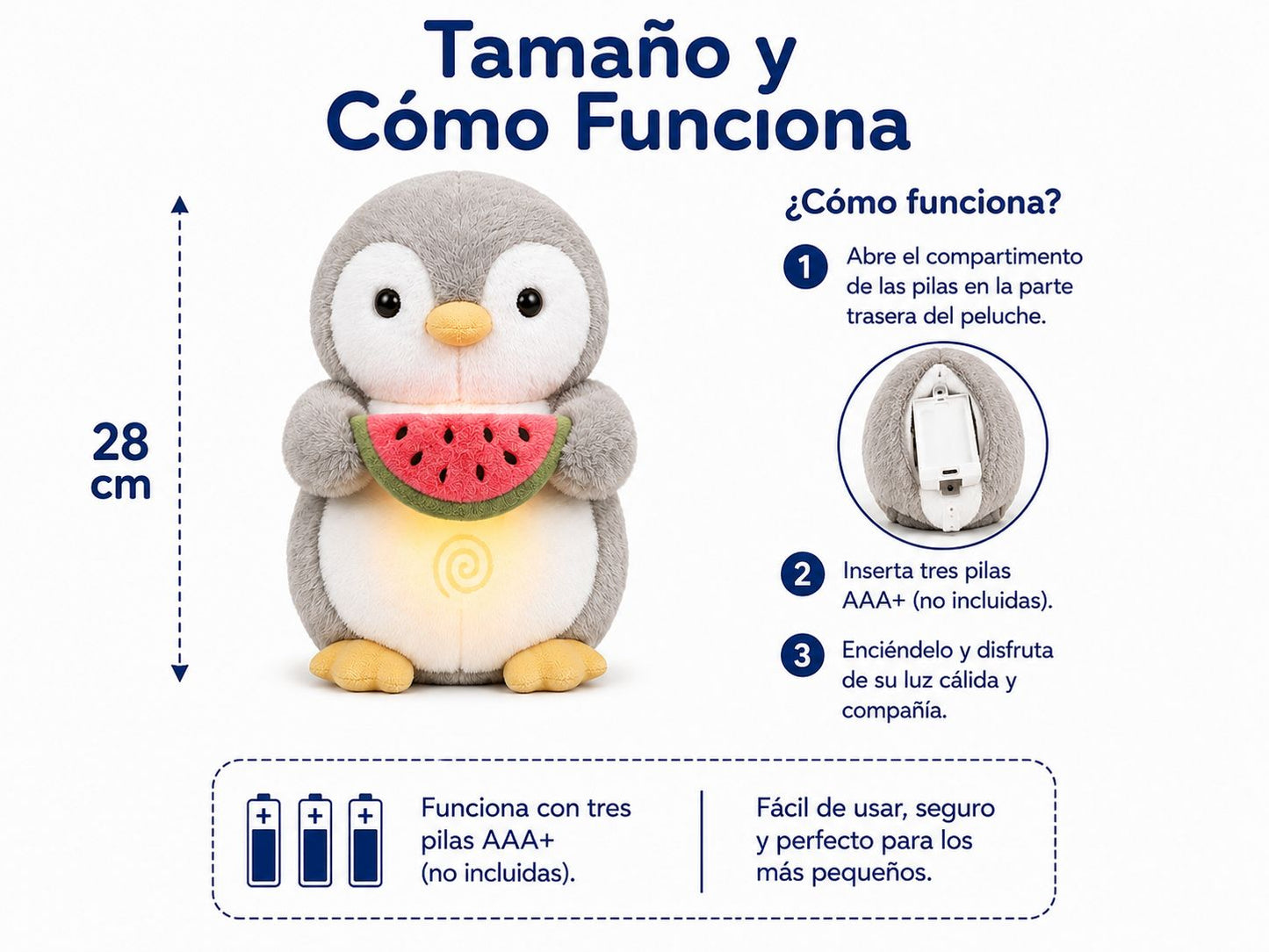 Peluche Tranquilizante que respira Pinguino